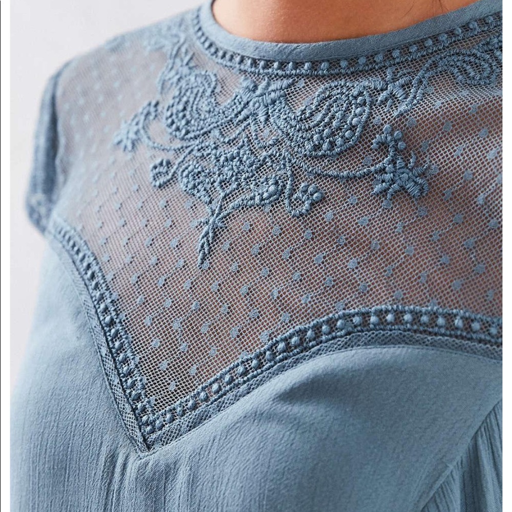 Urban Outfitters Kimchi Blue Lily Embellished Trapeze Dress in Ivory